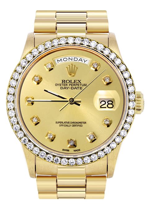 rolex day-date diamond bezel|rolex presidential diamond bezel price.